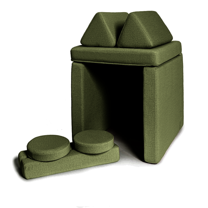 Weiche grüne Kindersofa – modernes Design für kleine Räume